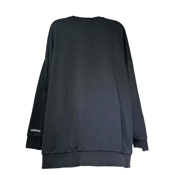 Adidas Originals Sweatshirt XL Black Oversized Trefoil Logo Colorful Graphic - Picture 2 of 4